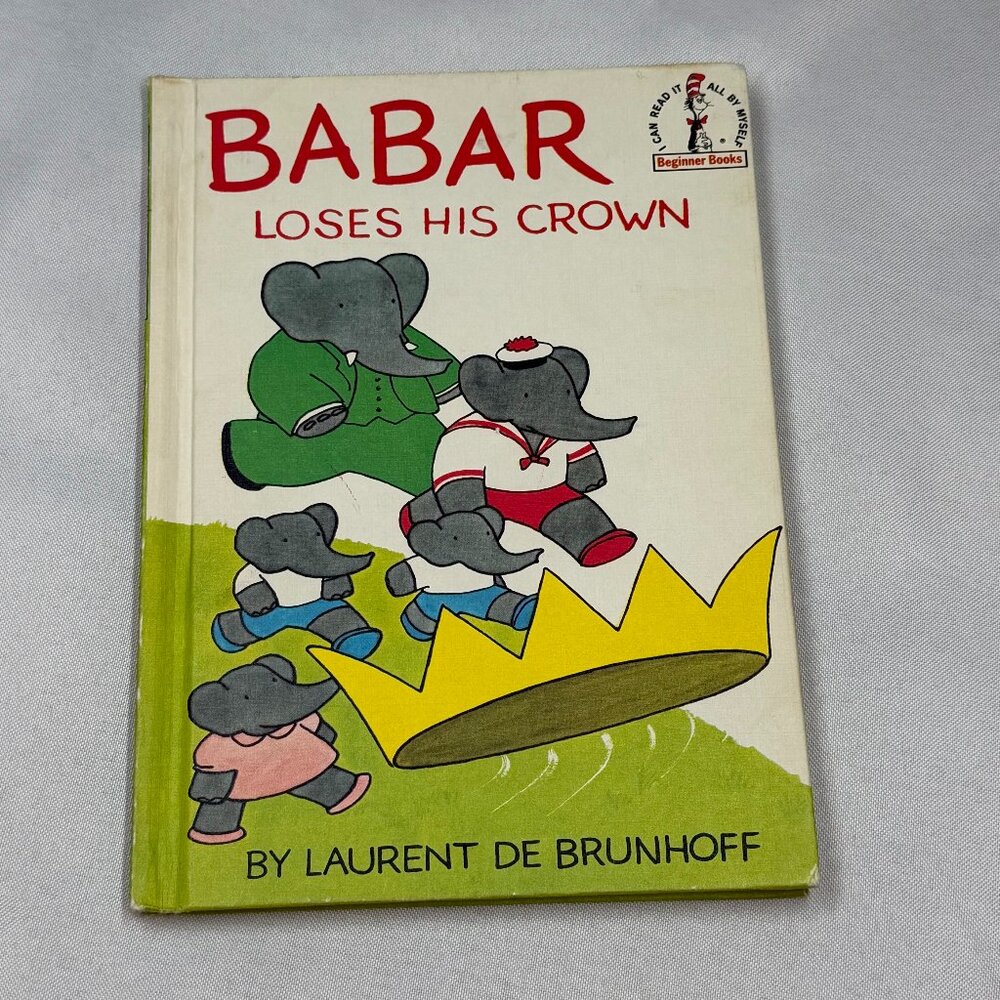 Vintage Babar Loses His Crown 1967 HC Laurent de Brunhoff Beginner Book